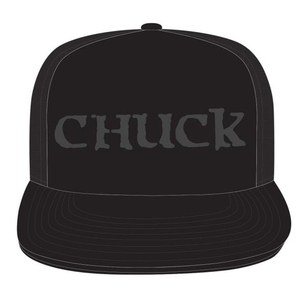 Chuck Black Logo/ Black Flatbill Cap