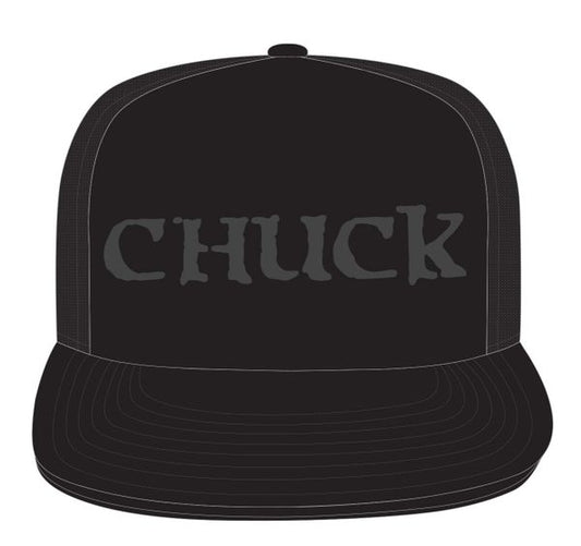Chuck Black Logo/ Black Flatbill Cap